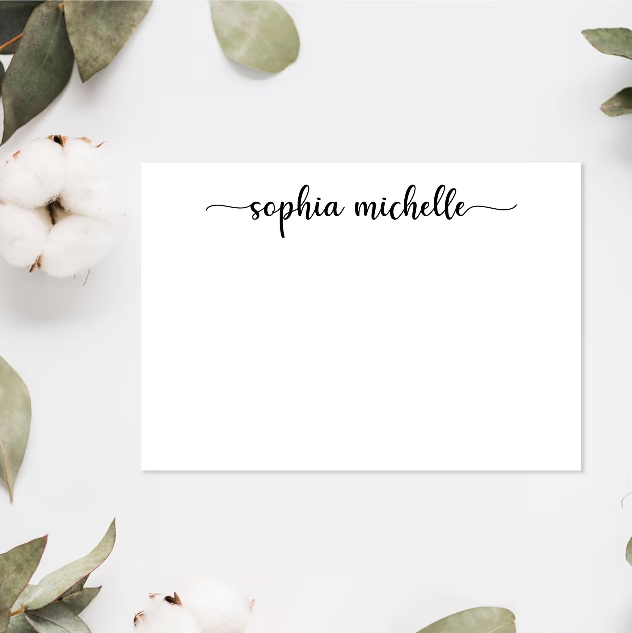 Script Personalized Stationery Cards Set, Notecard Set